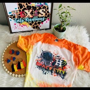 MBL Astros SpaceCity shirts and earrings bundle